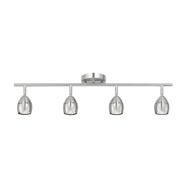 Westinghouse Fixture Ceiling LED Dimmable Track 7W 4Lght Borgata GU10 Base Bulb Brsh Nkl 6129500 - main